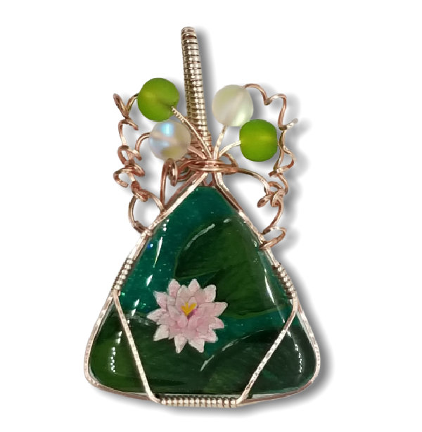 Thumbnail Image of SOLD: Lotus Flower & Lily Pads (Tri/Gold)
